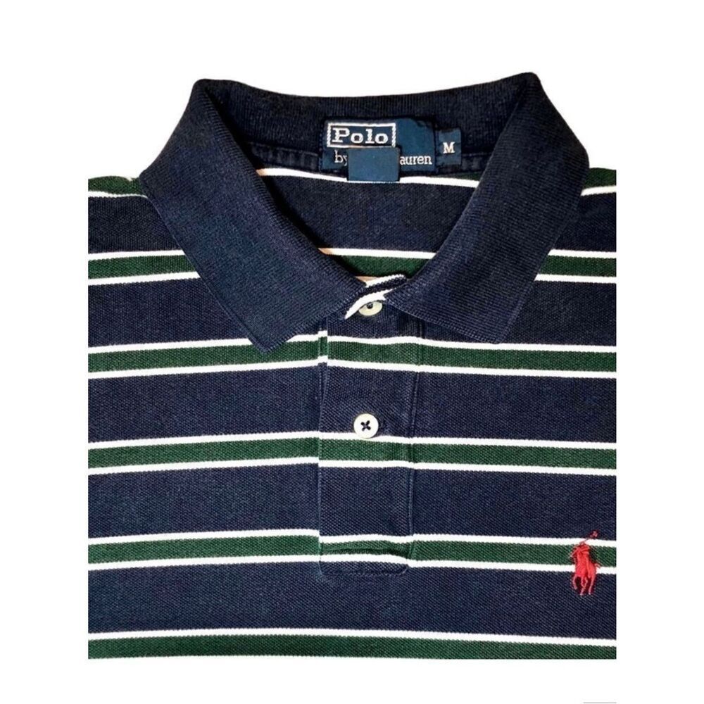 Polo by Ralph Lauren Striped Polo in Navy/Green/White/Red Men’s M